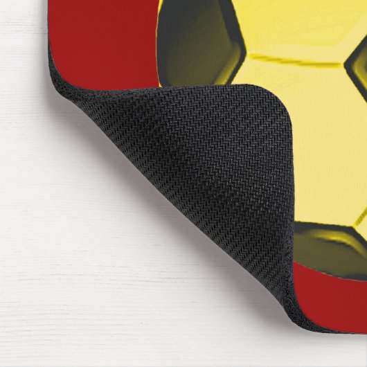 Gelber American Soccer Ball oder Fußball Mousepad (Ecke)