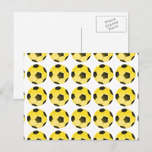 Gelber American Soccer Ball oder Fußball Postkarte (Vorne/Hinten)