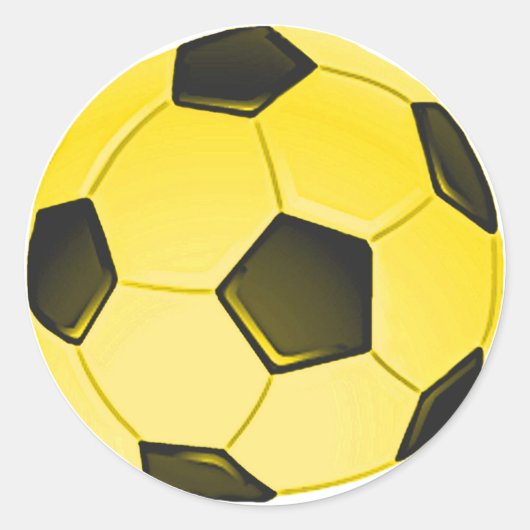 Gelber American Soccer Ball oder Fußball Runder Aufkleber (Vorderseite)