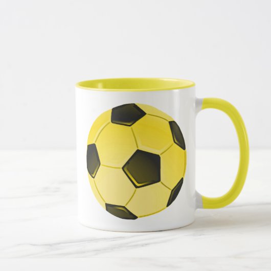 Gelber American Soccer Ball oder Fußball Tasse (Rechts)