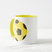 Gelber American Soccer Ball oder Fußball Tasse (Vorderseite Links)