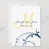 Gelber Anfangs-, blauer Wirbel, der Einladung (Vorderseite)