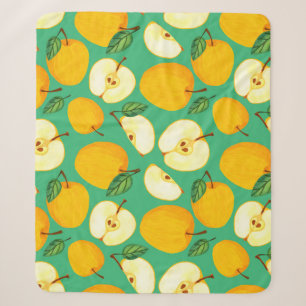 Gelber Apple: Juicy Watercolor Muster. Sherpadecke