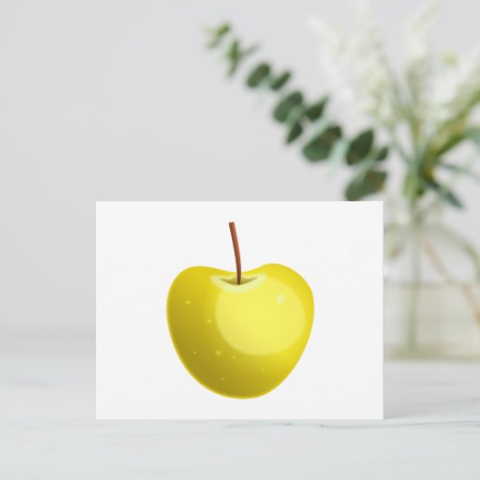 Gelber Apple Postkarte (Stehend Vorderseite)