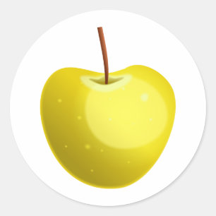 Gelber Apple Runder Aufkleber