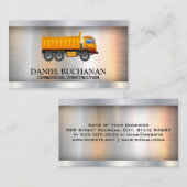 Gelber Arbeitswagen | Metallische Visitenkarte (Vorne/Hinten)