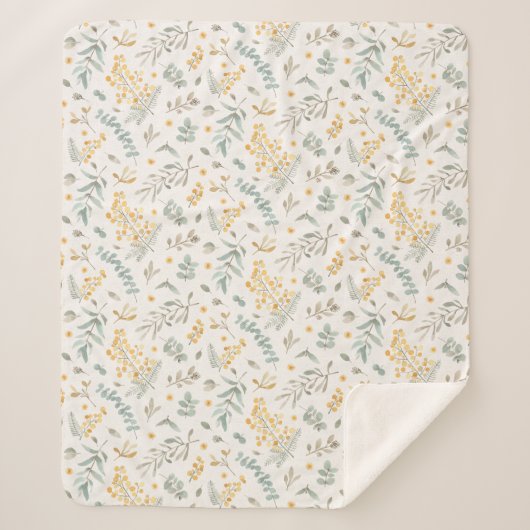 Gelber australischer Zweigeukalyptus verlässt Sherpadecke (Vorderseite)