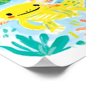 Gelber Axolotl Poster (Ecke)