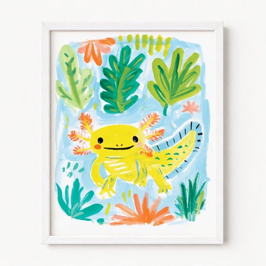 Gelber Axolotl Poster