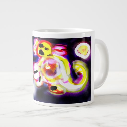 Gelber Axolotl Spaß Jumbo-Tasse (Vorderseite Rechts)