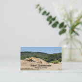 Gelber Bagger auf einem Gebäudestandort Visitenkarte (Stehend Vorderseite)