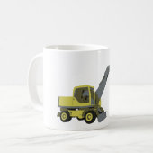 Gelber Bagger Bau Maschinen Kaffeetasse (Vorderseite Links)