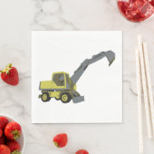 Gelber Bagger Baumaschinen Serviette (Beispiel)