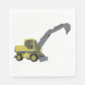 Gelber Bagger Baumaschinen Serviette (Vorderseite)