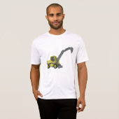 Gelber Bagger Baumaschinen T-Shirt (Vorne ganz)