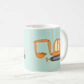 Gelber Bagger Kaffeetasse (VorderseiteRechts)