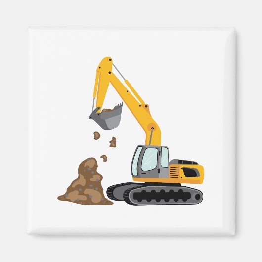 Gelber Bagger Magnet (Vorne)