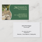 Gelber Bagger mit grüner Platte Visitenkarte (Vorne/Hinten)