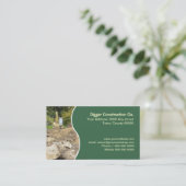 Gelber Bagger mit grüner Platte Visitenkarte (Stehend Vorderseite)