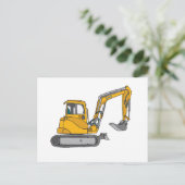Gelber Bagger Postkarte (Stehend Vorderseite)