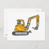 Gelber Bagger Postkarte (Vorne/Hinten)