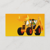 Gelber BaggerBauunternehmer Visitenkarte (Rückseite)