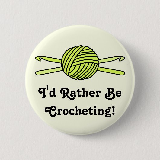 Gelber Ball der Garn-u. Häkelarbeit-Haken Button (Vorderseite)