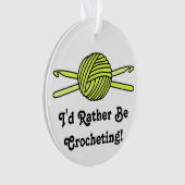 Gelber Ball der Garn-u. Häkelarbeit-Haken Ornament (Vorderseite)