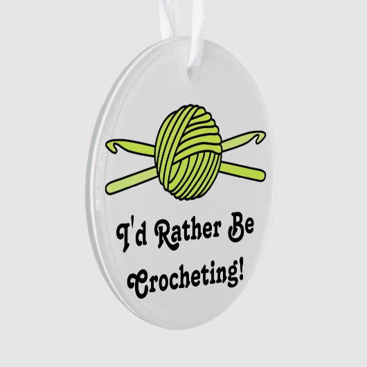 Gelber Ball der Garn-u. Häkelarbeit-Haken Ornament (Vorderseite)