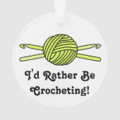 Gelber Ball der Garn-u. Häkelarbeit-Haken Ornament (Rückseite)