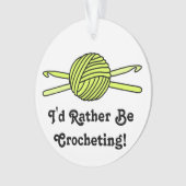 Gelber Ball der Garn-u. Häkelarbeit-Haken Ornament (Vorderseite)