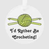 Gelber Ball der Garn-u. Häkelarbeit-Haken Ornament (Vorderseite)