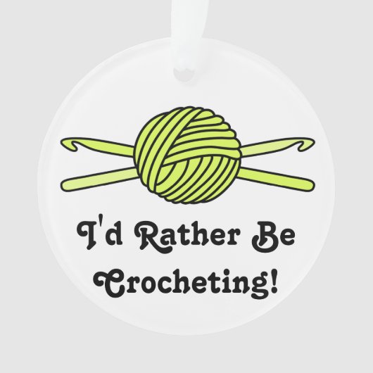 Gelber Ball der Garn-u. Häkelarbeit-Haken Ornament (Vorderseite)