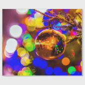 Gelber Ball, leuchtende Lichter Geschenkpapier (Flach)