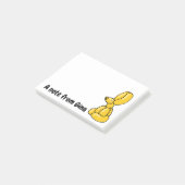 Gelber Ballon-Hasen Post-it Klebezettel (angewinkelt)