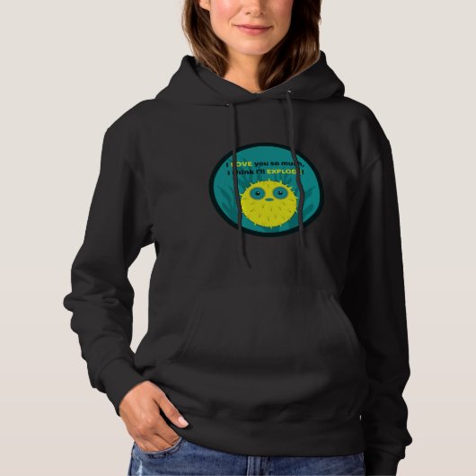 Gelber Ballonfisch Hoodie (Vorderseite)
