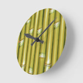 Gelber Bambus Runde Wanduhr (Winkel)