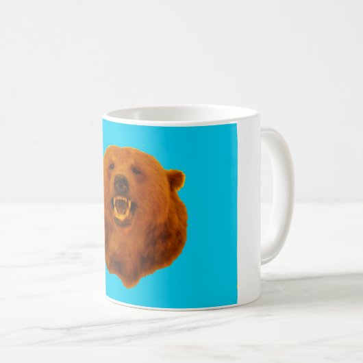 Gelber Bär - Blau 0n Kaffeetasse (VorderseiteRechts)