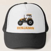 Gelber Bauernhof Traktor Kinder Truckerkappe (Vorderseite)