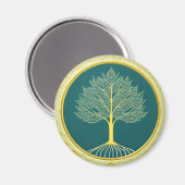 Gelber Baum des Lebenszirkels Magnet (Vorderseite/Rückseite)