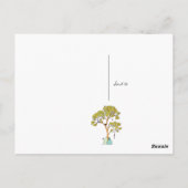 Gelber Baum mit Bluebirds Gedanken & Gebete Postkarte (Rückseite)