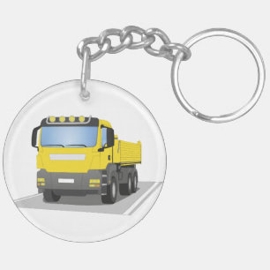 gelber Baustellen LKW Schlüsselanhänger