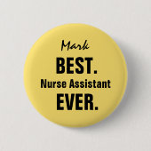 GELBER bester KRANKENSCHWESTER-ASSISTENT überhaupt Button (Vorderseite)