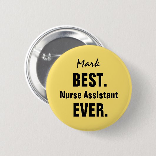 GELBER bester KRANKENSCHWESTER-ASSISTENT überhaupt Button (Vorne & Hinten)
