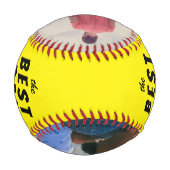 Gelber bester Vater je 2 FotoCollage Baseball (Rückseite)