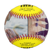 Gelber bester Vater je 2 FotoCollage Baseball (Vorderseite)