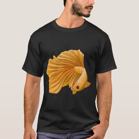 Gelber Betta Bunter Fisch T-Shirt (Vorderseite)