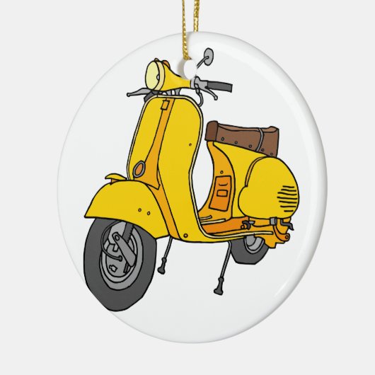 Gelber Bewegungsroller Keramikornament (Links)