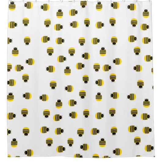 Gelber Bienen-Duschvorhang Duschvorhang (Vorderseite)