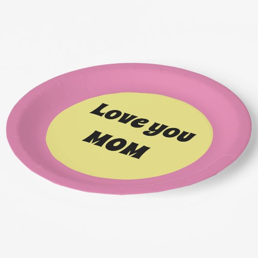 Gelber Big Dot Pappteller (Schrägansicht)